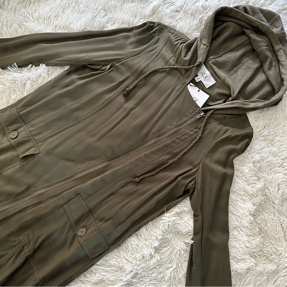 Jack BB Dakota Delsol Asymmetrical Zip Trench Jacket Coat Capers Small